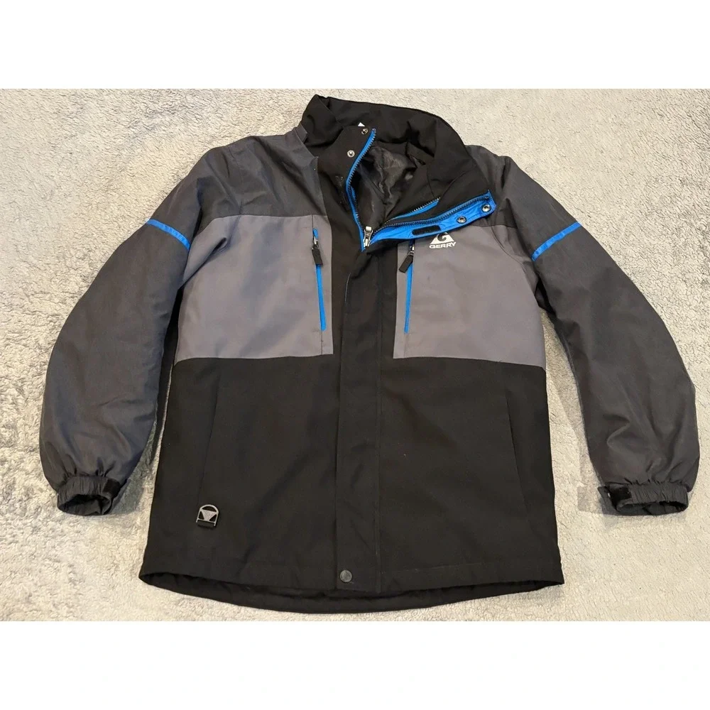 Gerry Youth Jacket Boys Large 14-16 Black Gray Winter Coat Parka Long Sleeve Ski